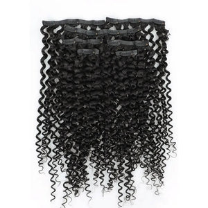 Seamless PU Clip In Curly Hair Extensions