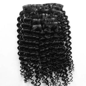 Seamless PU Clip In Curly Hair Extensions