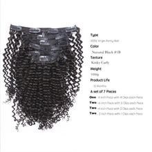 Load image into Gallery viewer, Kinky Curly Clip In Hair Extensions