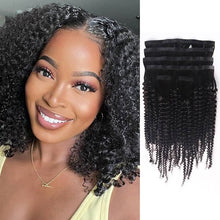 Load image into Gallery viewer, Seamless PU Clip In Kinky Curly Hair Extensions