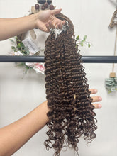 Load image into Gallery viewer, Color 4# Deep Wave Crochet Human Hair Extensions