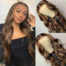 Load image into Gallery viewer, Highlight-4-27-body-wave-lace-frontal-wig-customer