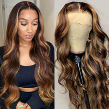 Load image into Gallery viewer, Highlight-4-27-body-wave-lace-frontal-wig-customer-review