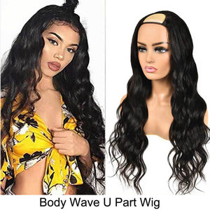 U Part Wig Human Hair Wigs Body Wave Wig