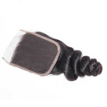 Load image into Gallery viewer, Loose Wave Hair 4 Bundles With 4x4 Lace Closure