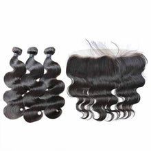 Load image into Gallery viewer, Body Wave Hair 3 Bundles with 13x4 Frontal