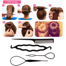 Load image into Gallery viewer, 4Pcs Plastic Hair Loop Styling Hair Braiding Tools