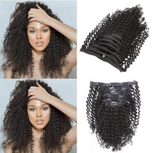 Load image into Gallery viewer, Kinky Curly Clip In Hair Extensions
