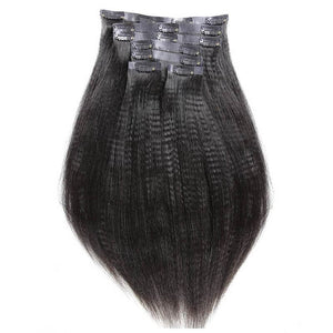 Seamless PU Clip In Yaki Hair Extensions