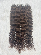 Load image into Gallery viewer, Color 4# Deep Wave Crochet Human Hair Extensions
