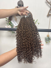 Load image into Gallery viewer, Color 4# Pixel Curly Crochet Human Hair Extensions
