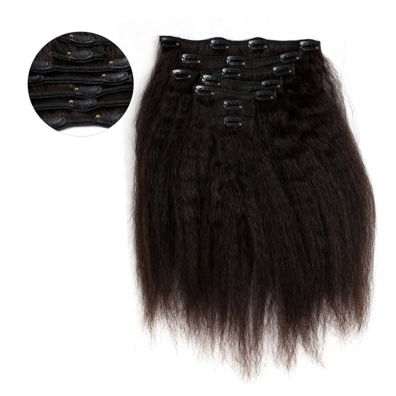 Clip In Kinky Straight Hair Extensions