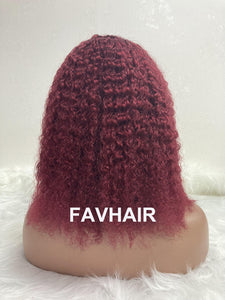 99j Burgundy Water Wave Bang Wig