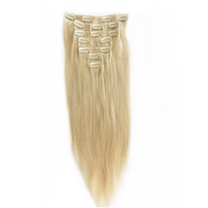 Color 613 Clip In Straight Hair Extensions