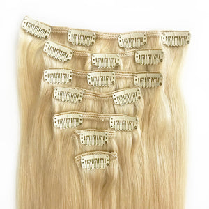 Color 613 Clip In Straight Hair Extensions