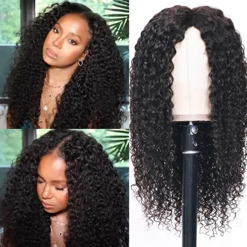 V Part Jerry Curly Wig