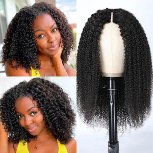 V Part Kinky Curly Wig