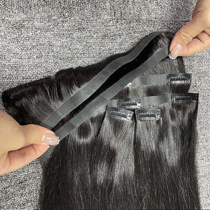 Seamless PU Clip In Straight Hair Extensions