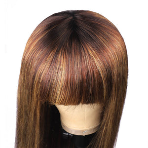 Highlight P4/27 Straight Wig With Bangs