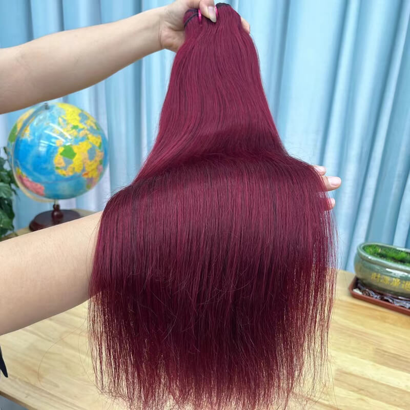 Color 99J Straight Hair 3 Bundles