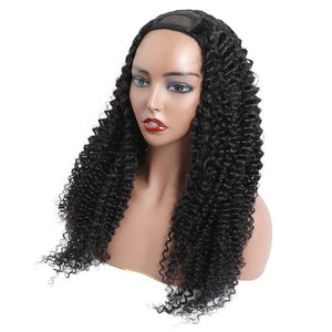 U Part Wig Human Hair Wigs Kinky Curly Wig