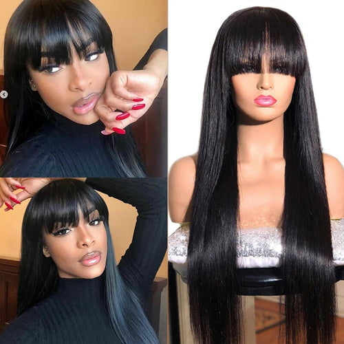 High-Quality Straight Wig With Bangs View Photography High-Quality Straight Wig With Bangs View Photography