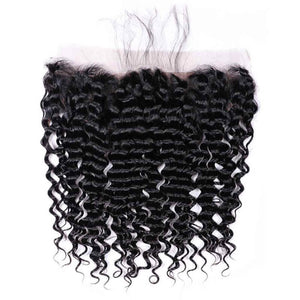 Deep Wave Hair 3 Bundles with 13x4 Frontal