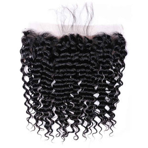 Deep Wave Hair 4 Bundles With 13x4 Lace Frontal
