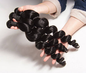 Loose Wave Hair 4 Bundles With 13x4 Lace Frontal