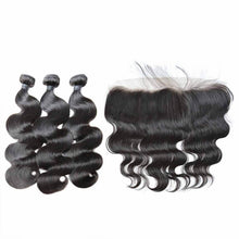 Load image into Gallery viewer, Body Wave Hair 3 Bundles with 13x4 Frontal
