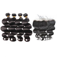 Load image into Gallery viewer, Body Wave Hair 4 Bundles With 13x4 Lace Frontal
