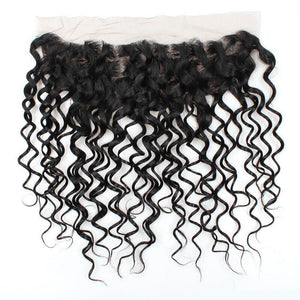 Italian Curly Hair 4 Bundles With 13x4 Lace Frontal