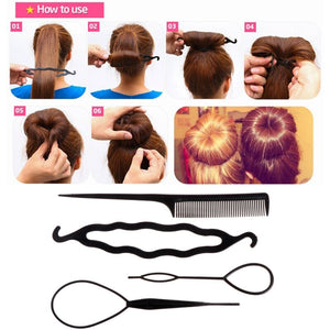 4Pcs Plastic Hair Loop Styling Hair Braiding Tools