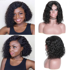 13x4 lace frontal water wave bob wig